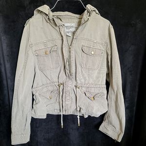 Casual Army Green American Rag Cotton Zip Up Jackets